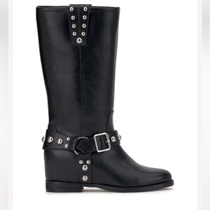 Jessica Simpson Milley Studded Moto Boots - 9.5 Wide Calf